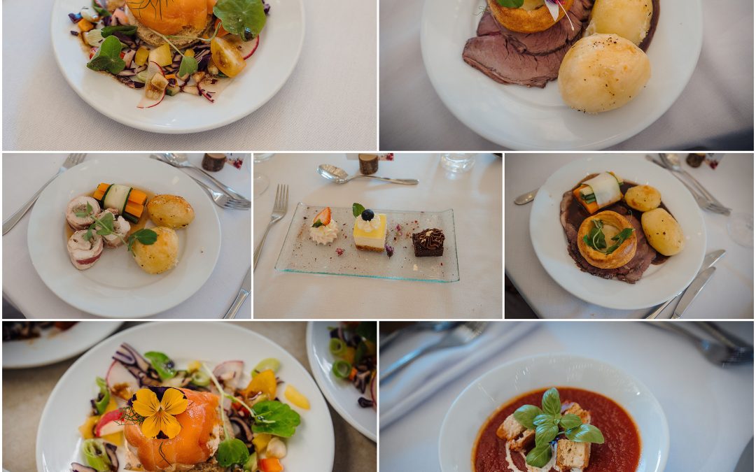 beautifully arranged selection of menu options for a wedding