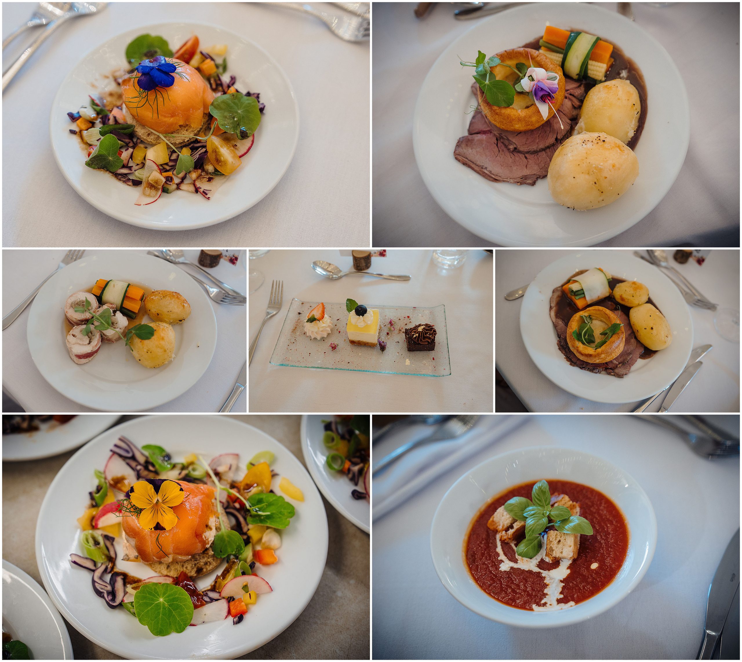 beautifully arranged selection of menu options for a wedding